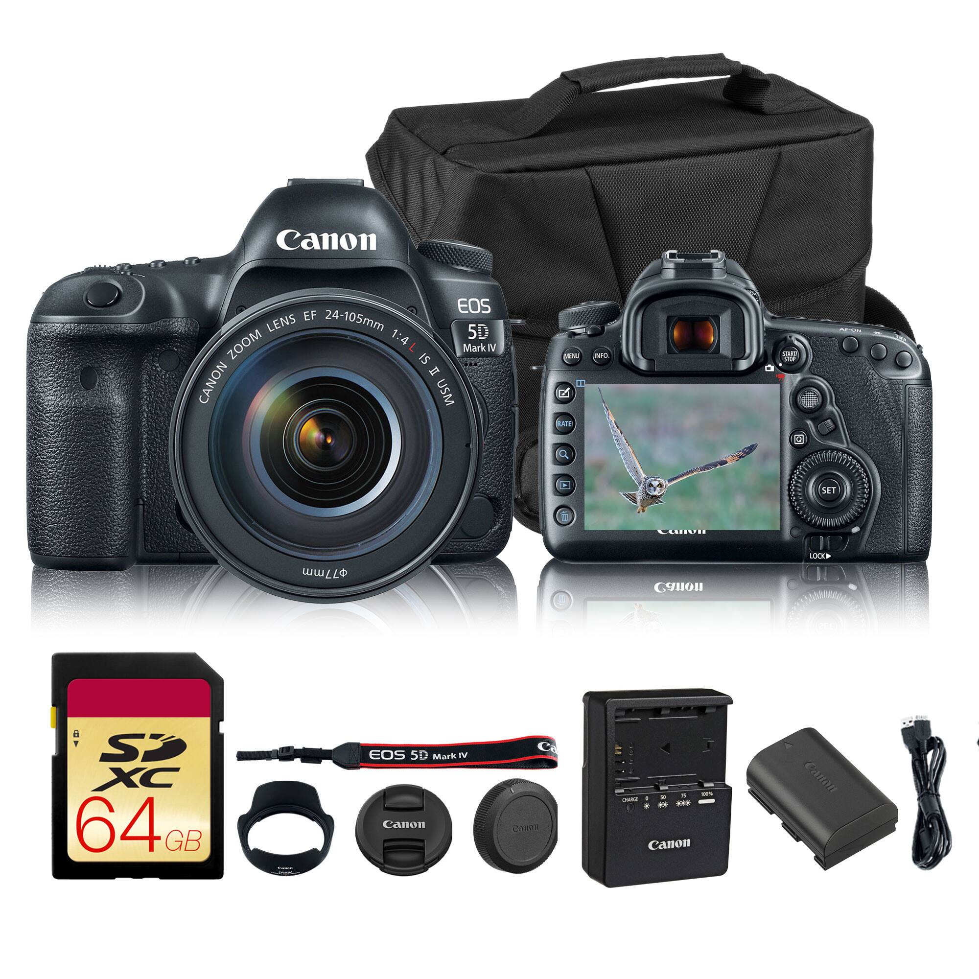 Canon EOS EF 24-105mm LENS 5D ZOOM 1:4 Mark IV IS II CANON USM

TEN, Z RATE
NFO.
was 0
SET
Canva
77mm
Canon
AXXOS
a T Si XC 64G GB

EOS 5D Mark IV Canon
Com
1 00% chara F DI ... Canon
Canon