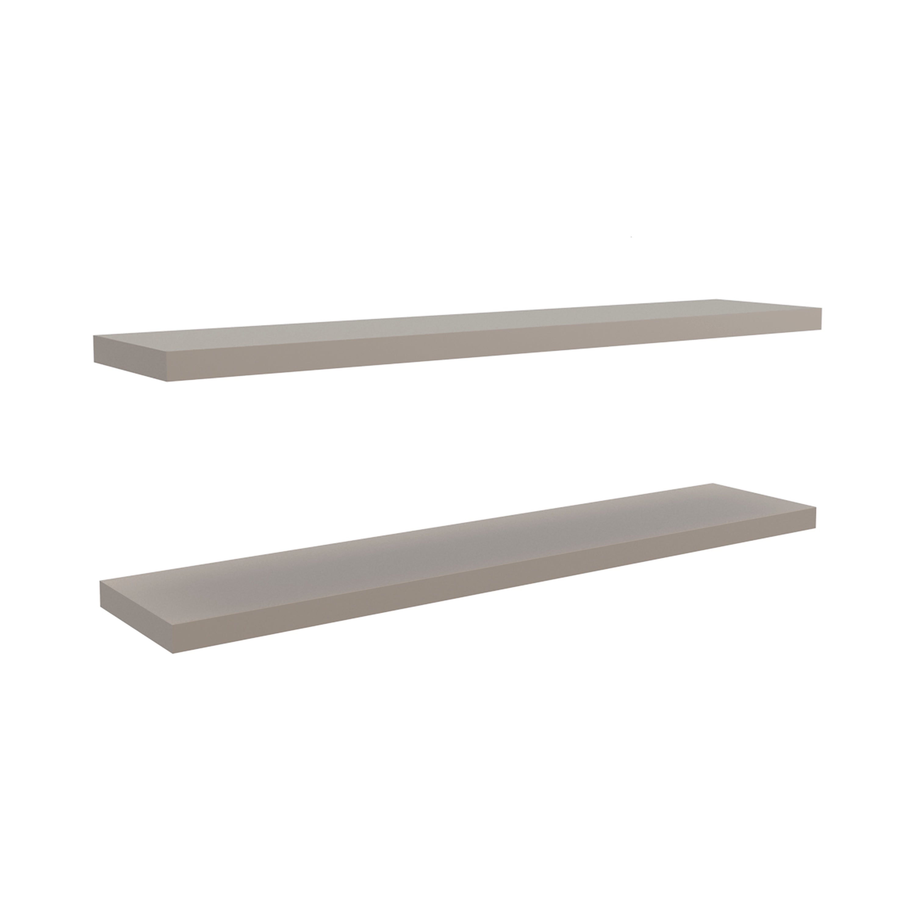 Left. TuHome - Ecco 47" Wide Floating Shelves Set Of 2, Wall Decor For Bedroom Or For Living Room - Taupe.