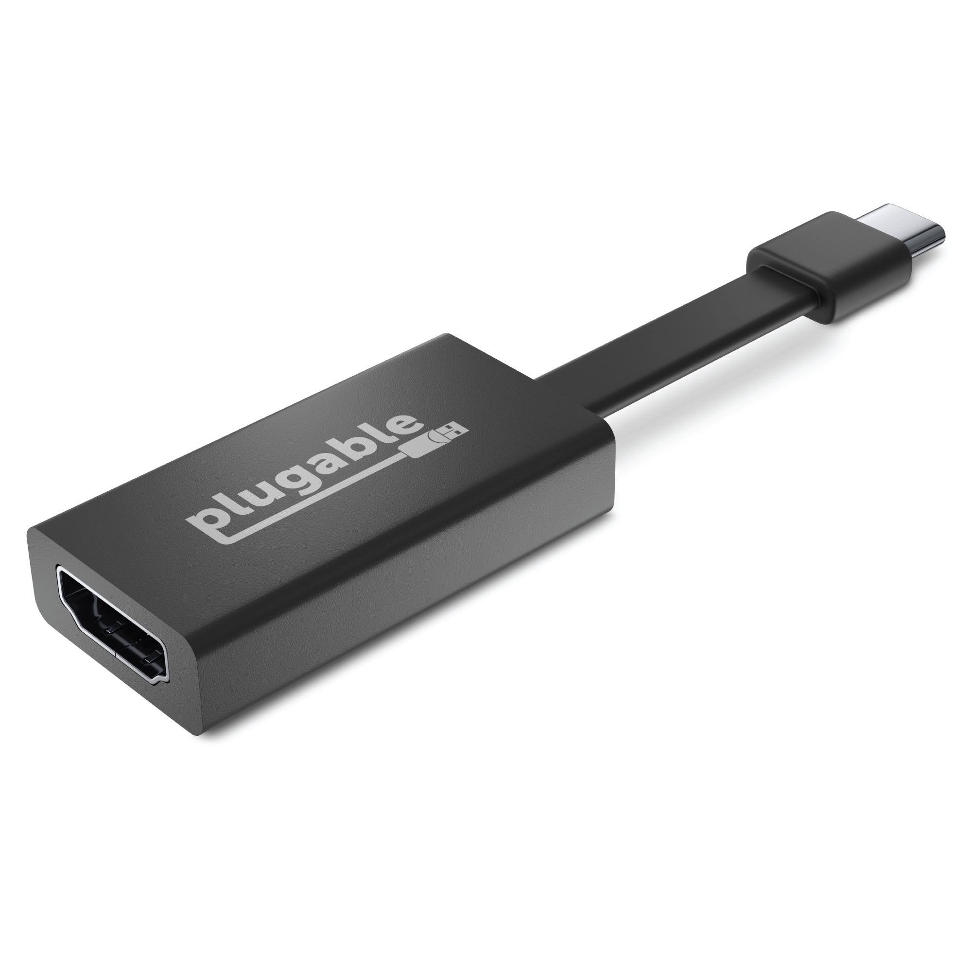 Front. Plugable - USB C to HDMI Adapter 4K 30Hz,Thunderbolt 3 to HDMI,Driverless - Black.