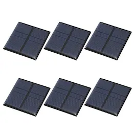 Unique Bargains - 6pcs 3V 0.375W 125mA Mini Solar Panels, Small Solar PV Cells for DIY Electric Toy Materials Kits - Black