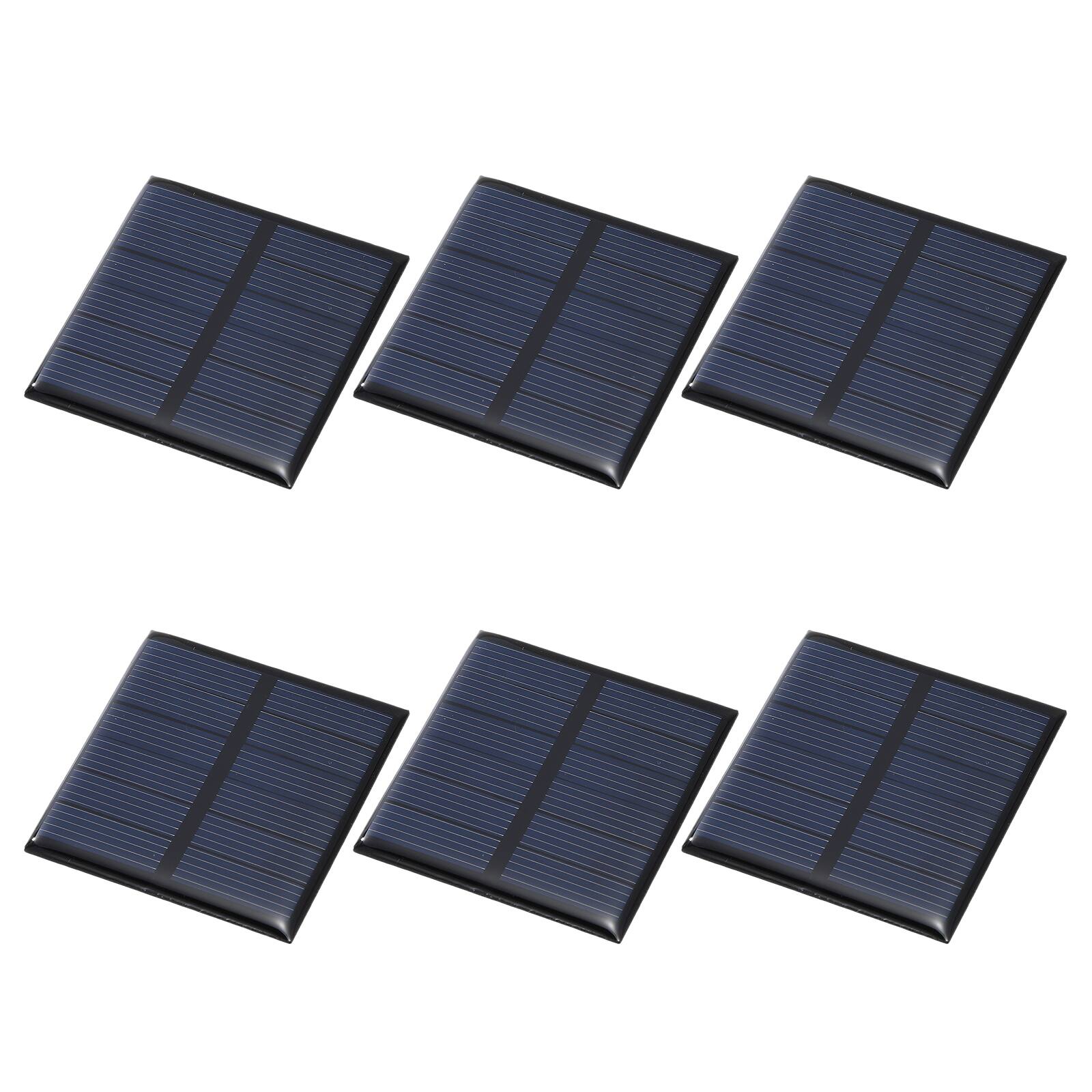 Front. Unique Bargains - 6pcs 3V 0.375W 125mA Mini Solar Panels, Small Solar PV Cells for DIY Electric Toy Materials Kits - Black.