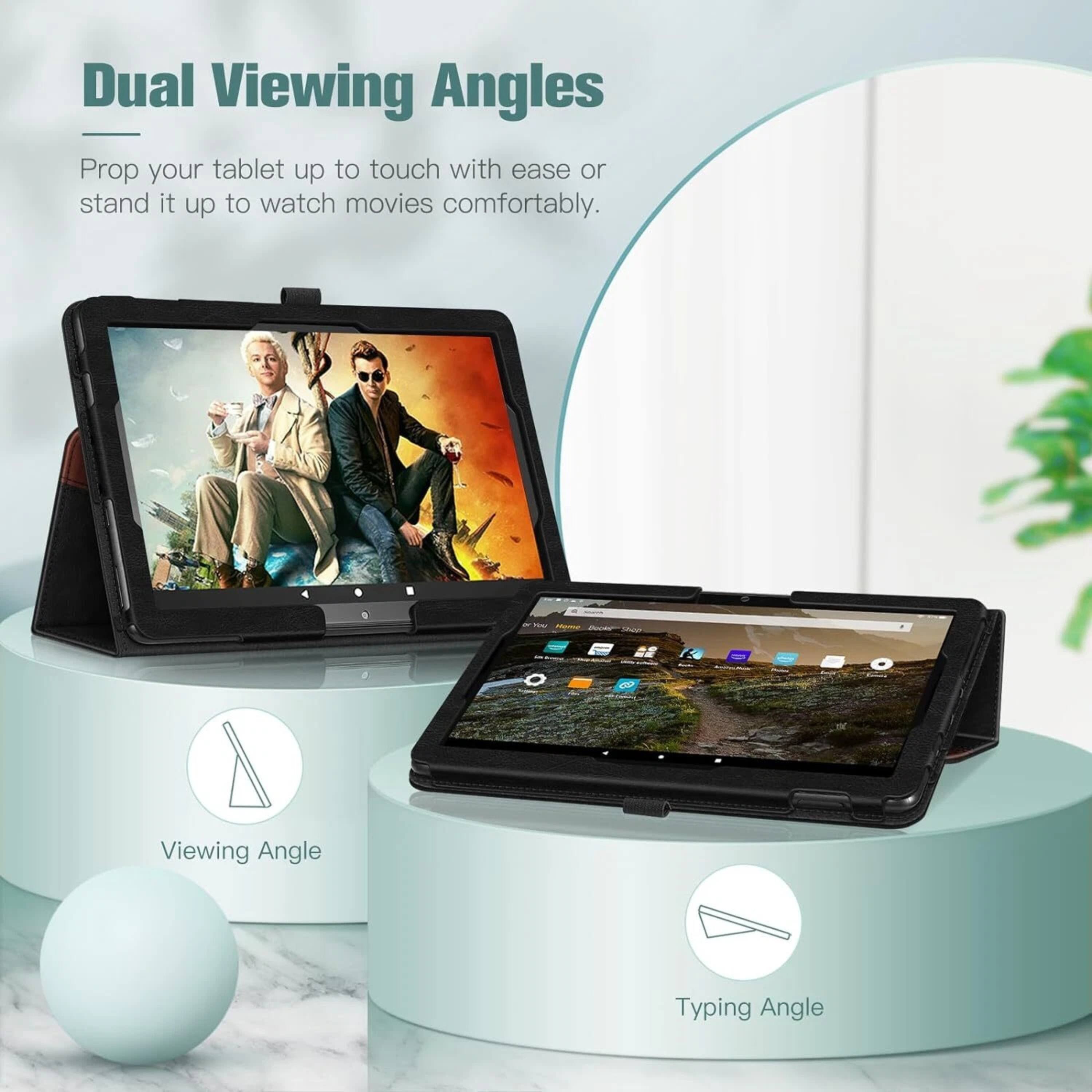 Dual Viewing Angles

Prop your tablet up to touch with ease or stand it up to watch movies comfortably.

Viewing Angle

Typing Angle