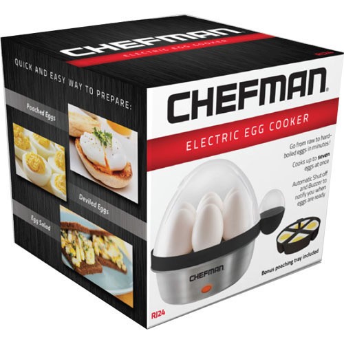 Best Buy: Chefman Electric Egg Cooker + Boiler, Quickly Makes 6 Eggs,  BPA-Free Black RJ24-V2-BLACK