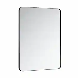 RYHNUYNE - 24x36 Inch Rectangular Wall Mirror, Metal Framed, Modern Vanity Mirror for Bathroom, Bedroom, Living Room - Black