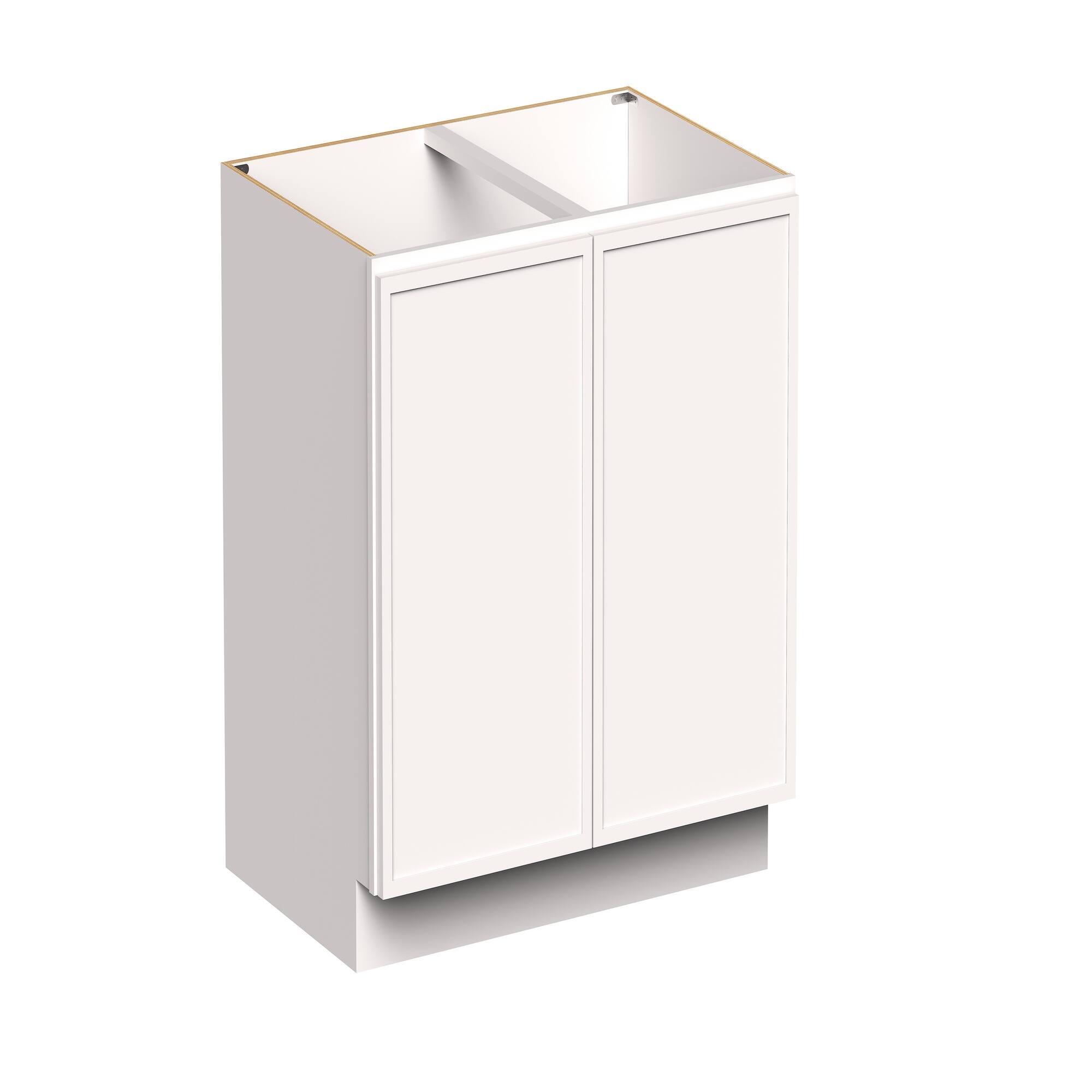 Angle. Boyel Living - 36-in W x 34.5-in H x 24-in D Slim Shaker RTA Kitchen Full Height Door Base Cabinet with Soft-Close - Snow White.