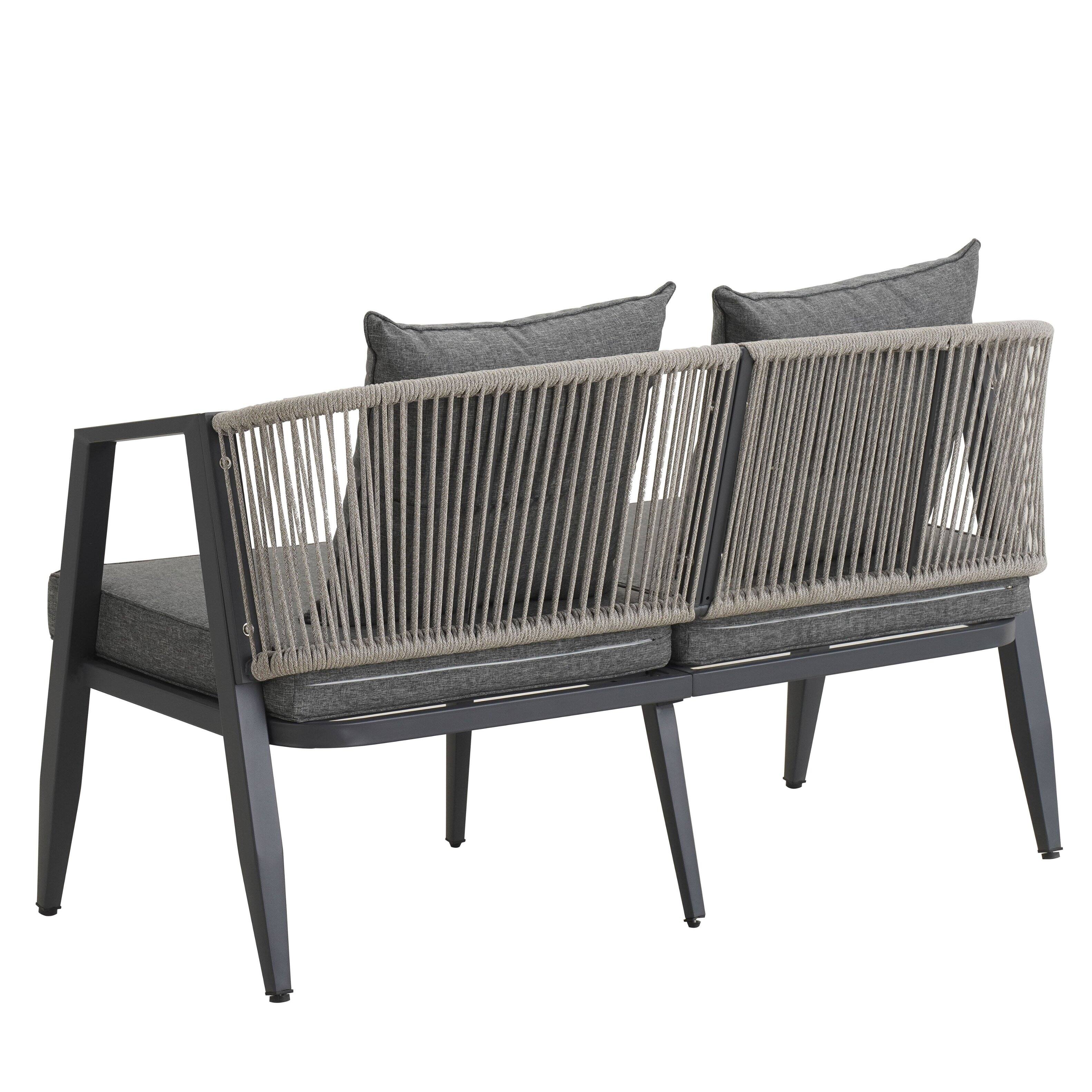 Alt View 7. Siljoy - Durable and Comfortable Outdoor Seating Set,Suitable for Patios, Lawns, and Poolsides  - Gray.