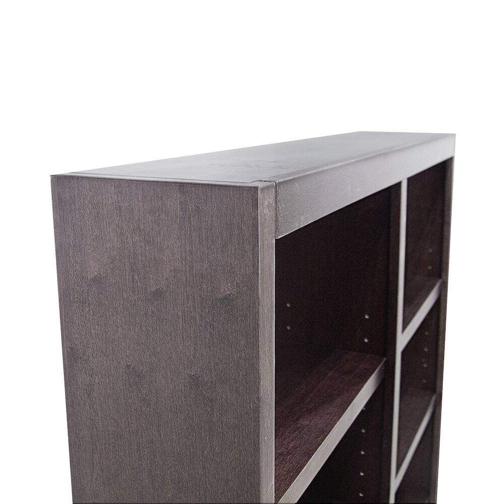 Left. Concepts in Wood - Double Wide Bookcase 10 Shelves Espresso Finish - Brown.