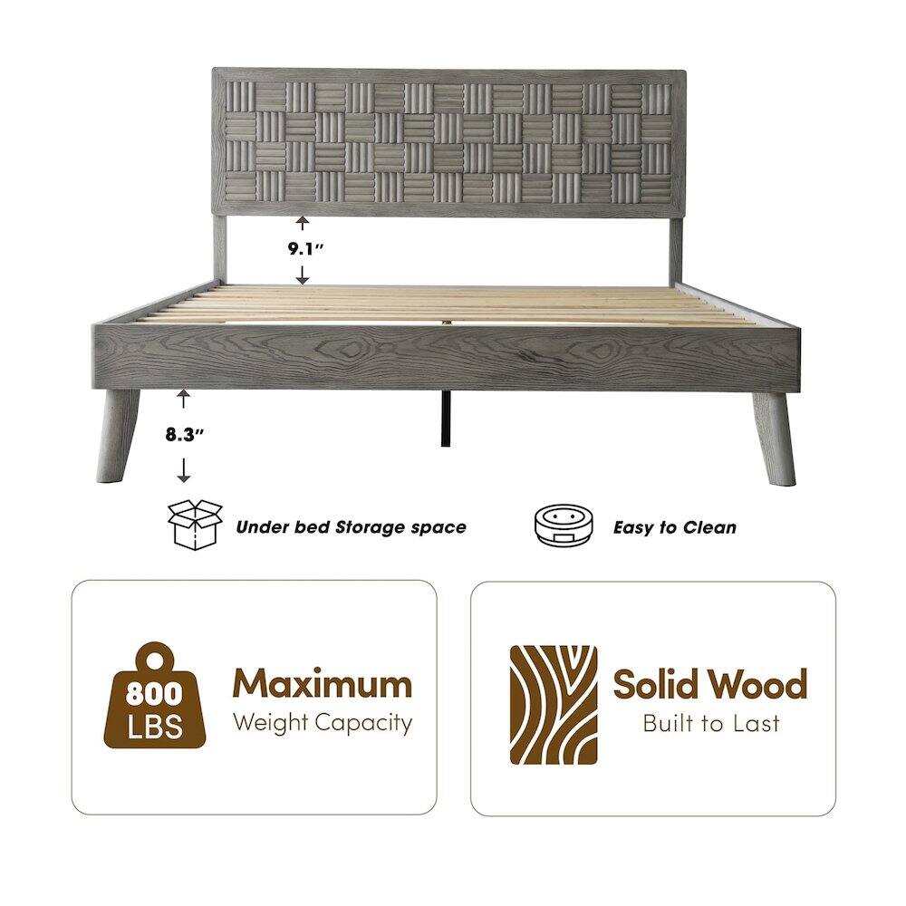 9.1" 8.3" Under bed Storage space Easy to Clean 800 Maximum LBS Weight Capacity Solid Wood Built to Last
