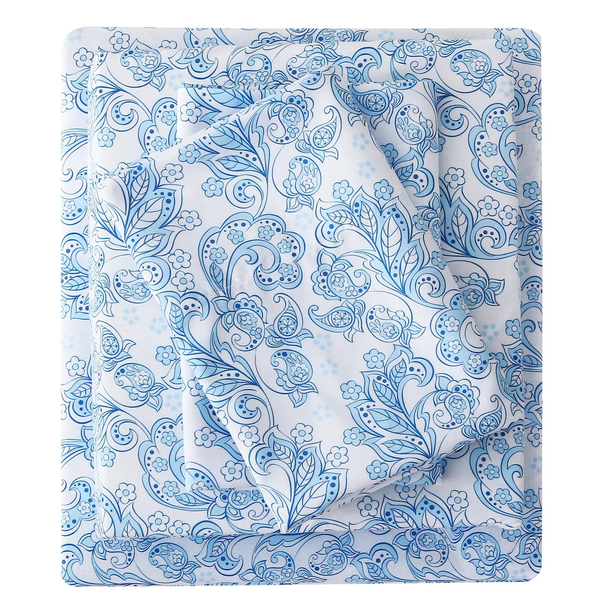 Blue Paisley Flower Full