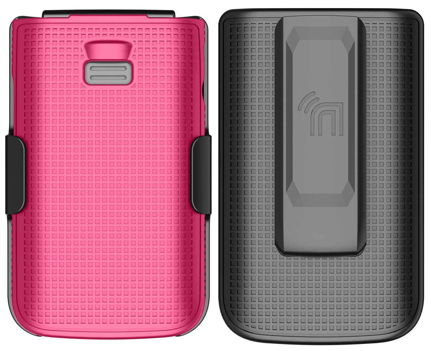 Alt View 2. Nakedcellphone - Combo for TCL Flip 3 Phone - Hard Case and Belt Clip Holster - Pink.
