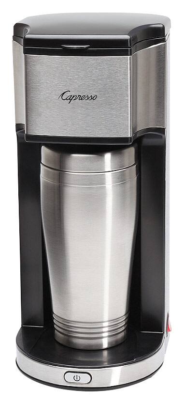 Angle. Capresso - On-the-Go Personal Coffee Maker - Stainless Steel.