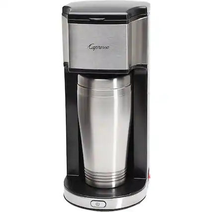 Front. Capresso - On-the-Go Personal Coffee Maker - Stainless Steel.