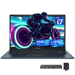 ASUS - Vivobook 14" FHD IPS Laptop,Intel i7-1355U,40GB RAM,1TB SSD+288GB Docking Station,Intel UHD Graphics,Win 11 - Blue