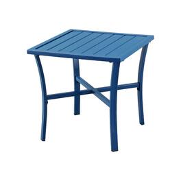 Lent Glitter Wood - SQUARE CONTEMPORARY STEEL SIDE TABLE - Blue