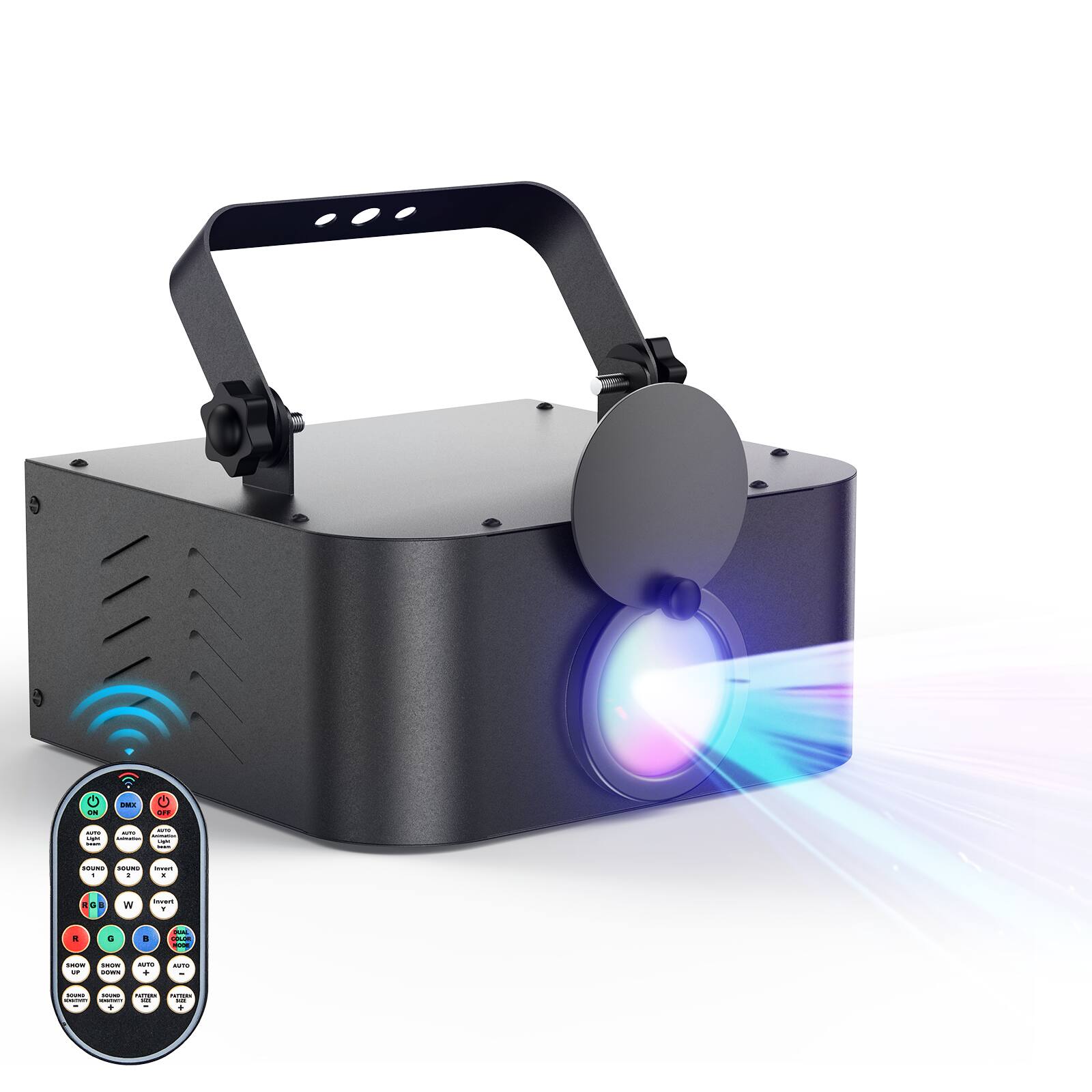 Front. UKing - Animation Effect Laser Light Stage Effect Lighting with Remote Controller DMX Sound Control for DJ Club Party Show.