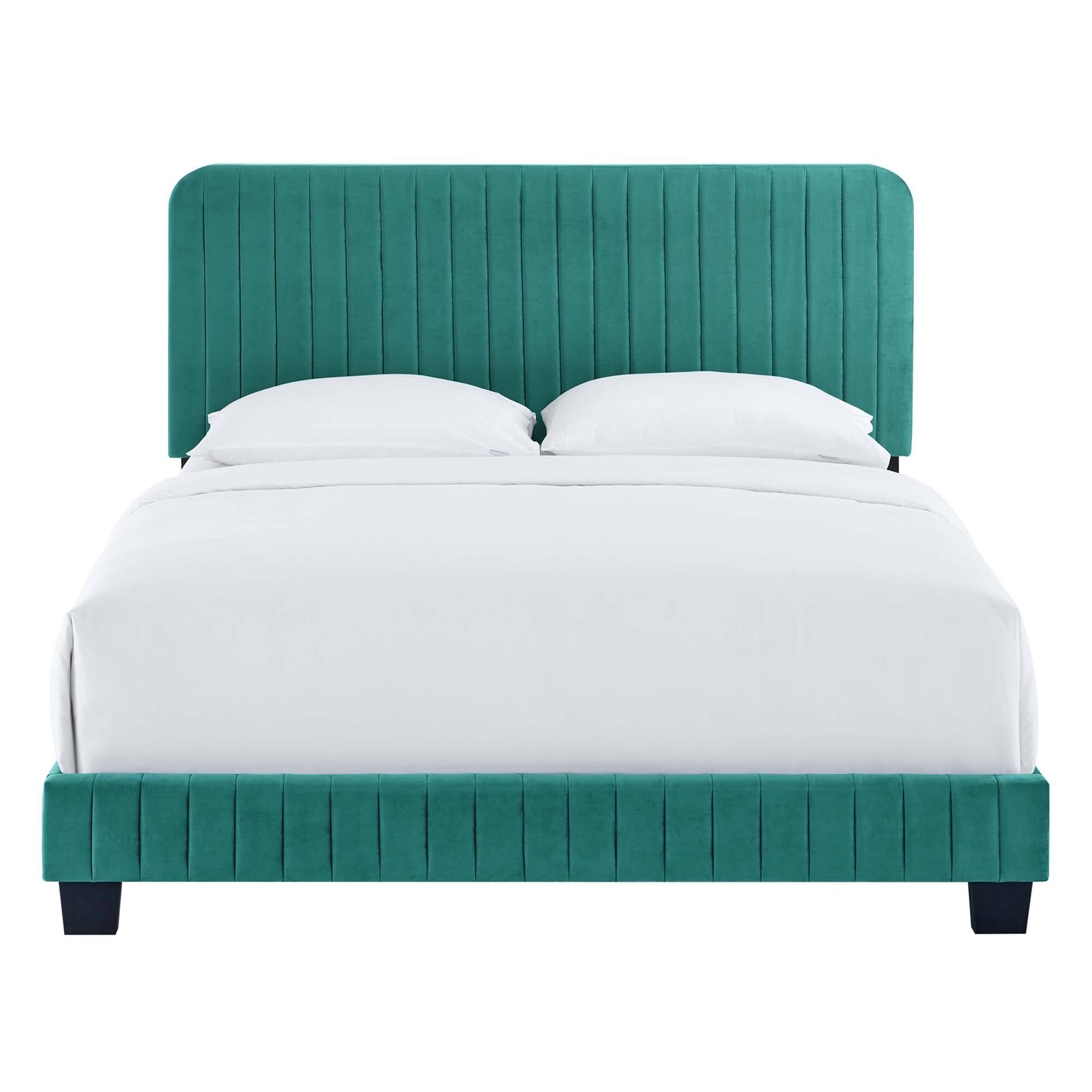 Alt View 2. Modway - Roxanne Performance Velvet Full Platform Bed - White.