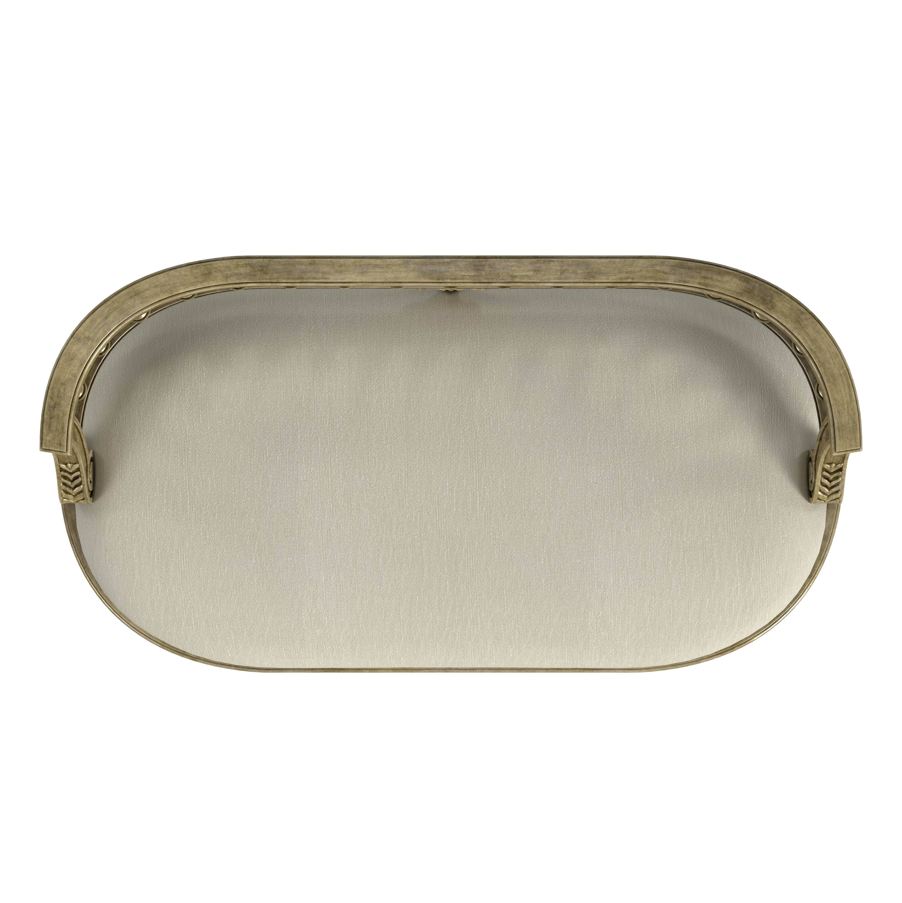 Alt View 7. Butler Specialty - Hathaway 37 in. W Oval Upholstered and Wood Traditional Low Back Accent Bench - Beige.