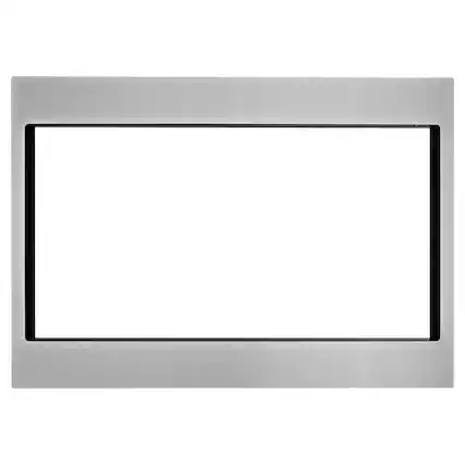 Front. Whirlpool - 27" Trim Kit for Select Microwaves - Stainless Steel.