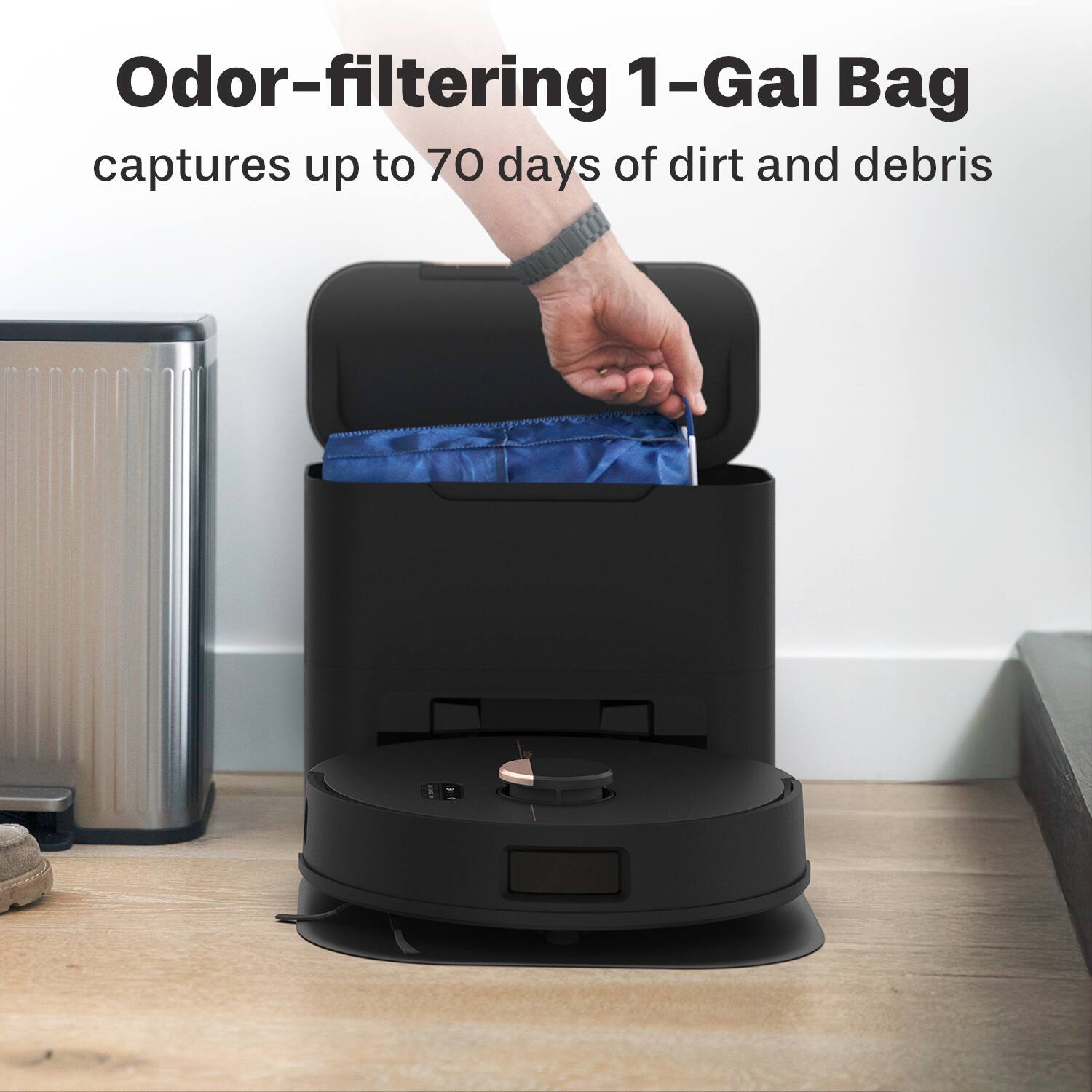 Odor-filtering 1-Gal Bag captures up to 70 days of dirt and debris