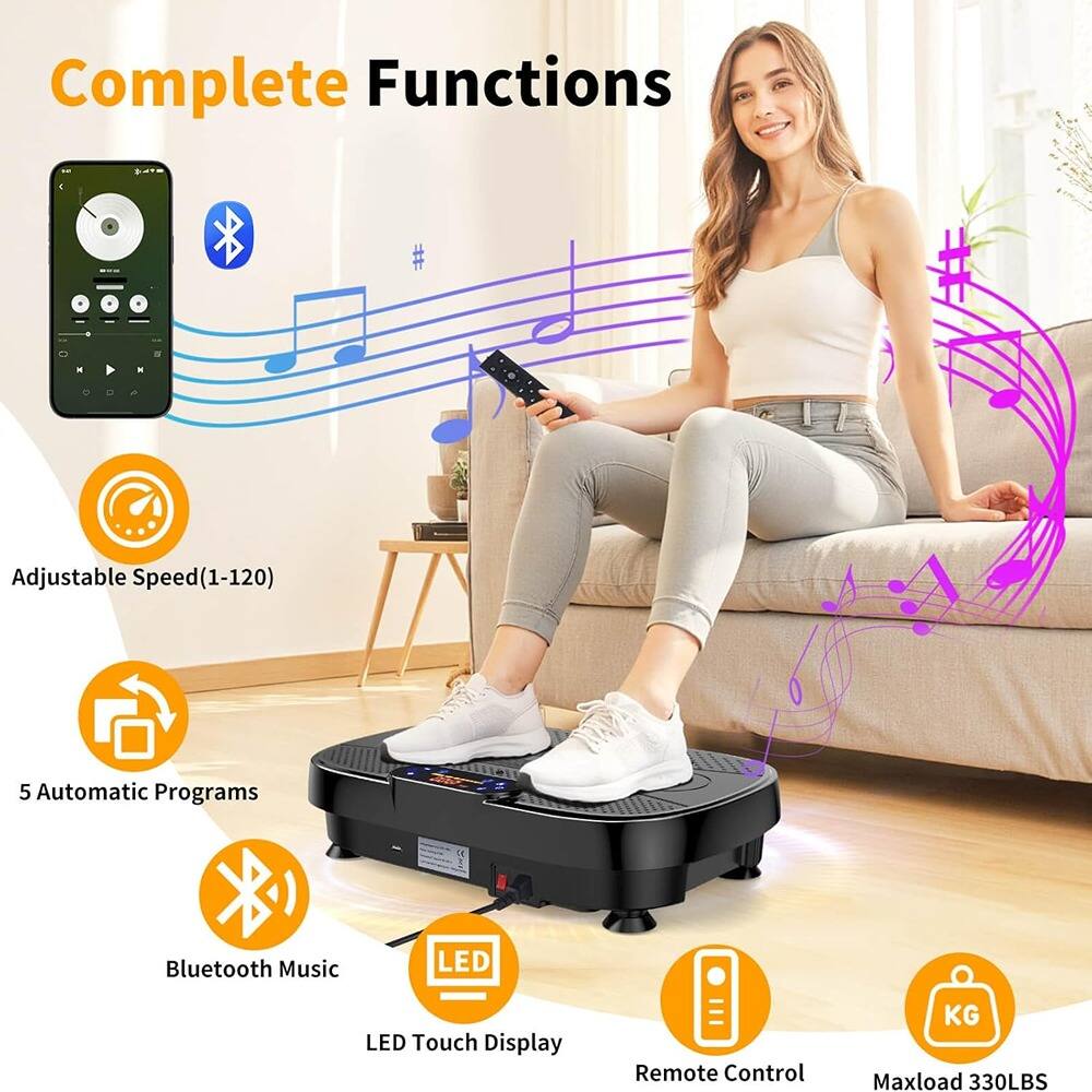 Complete Functions

- Adjustable Speed (1-120)
- 5 Automatic Programs
- Bluetooth Music
- LED Touch Display
- Remote Control
- Maxload 330LBS