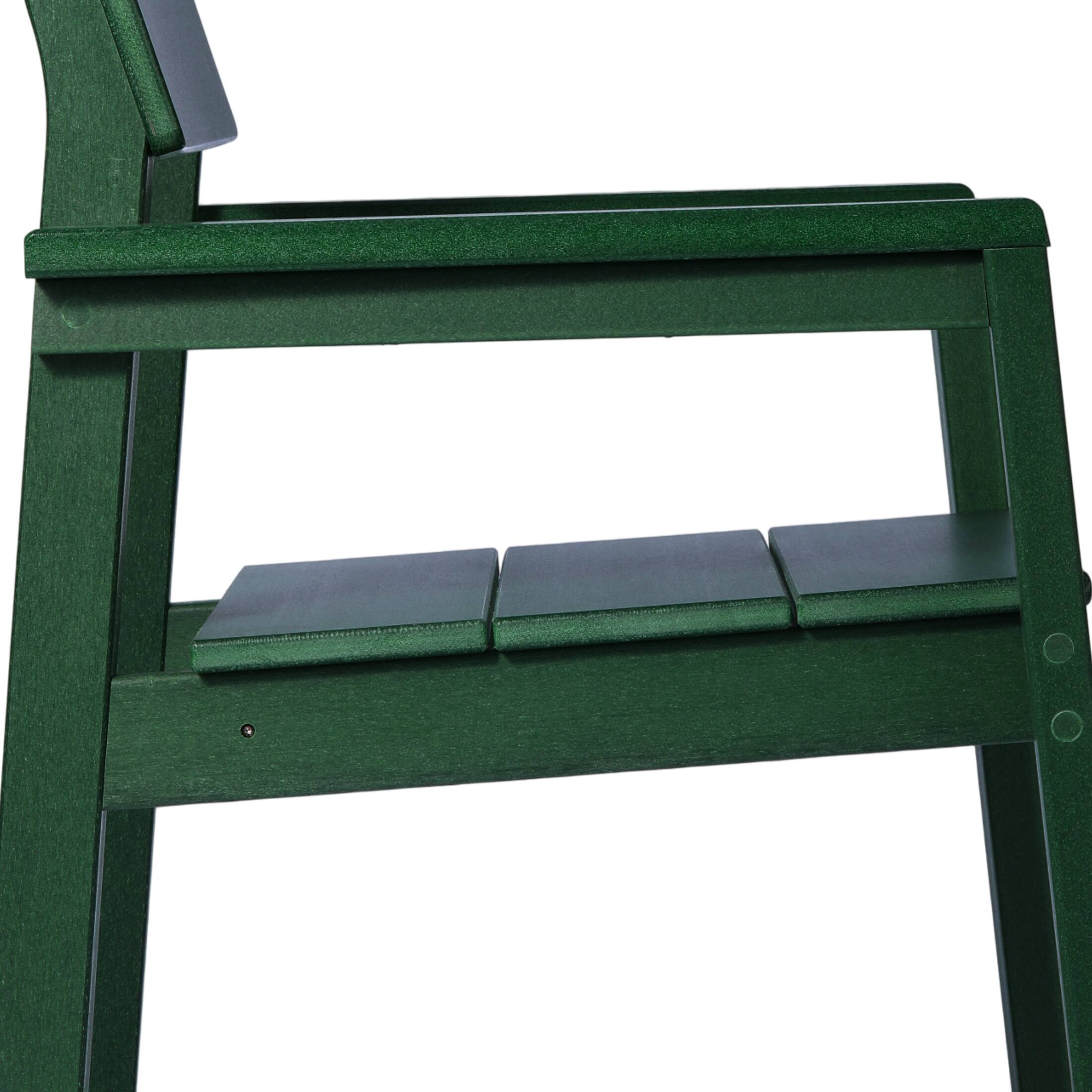 Alt View 4. WestinTrends - WestinTrends Paloma Modern HDPE Outdoor Patio Dining Arm Chairs (Set of 2) - Dark Green.