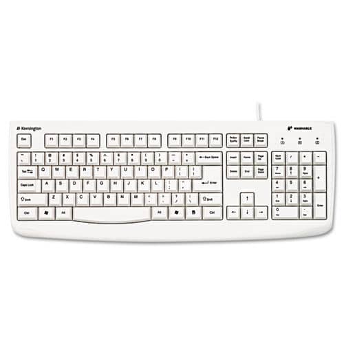 Kensington - K64406US Pro Fit USB Washable Keyboard, 104 Keys - White