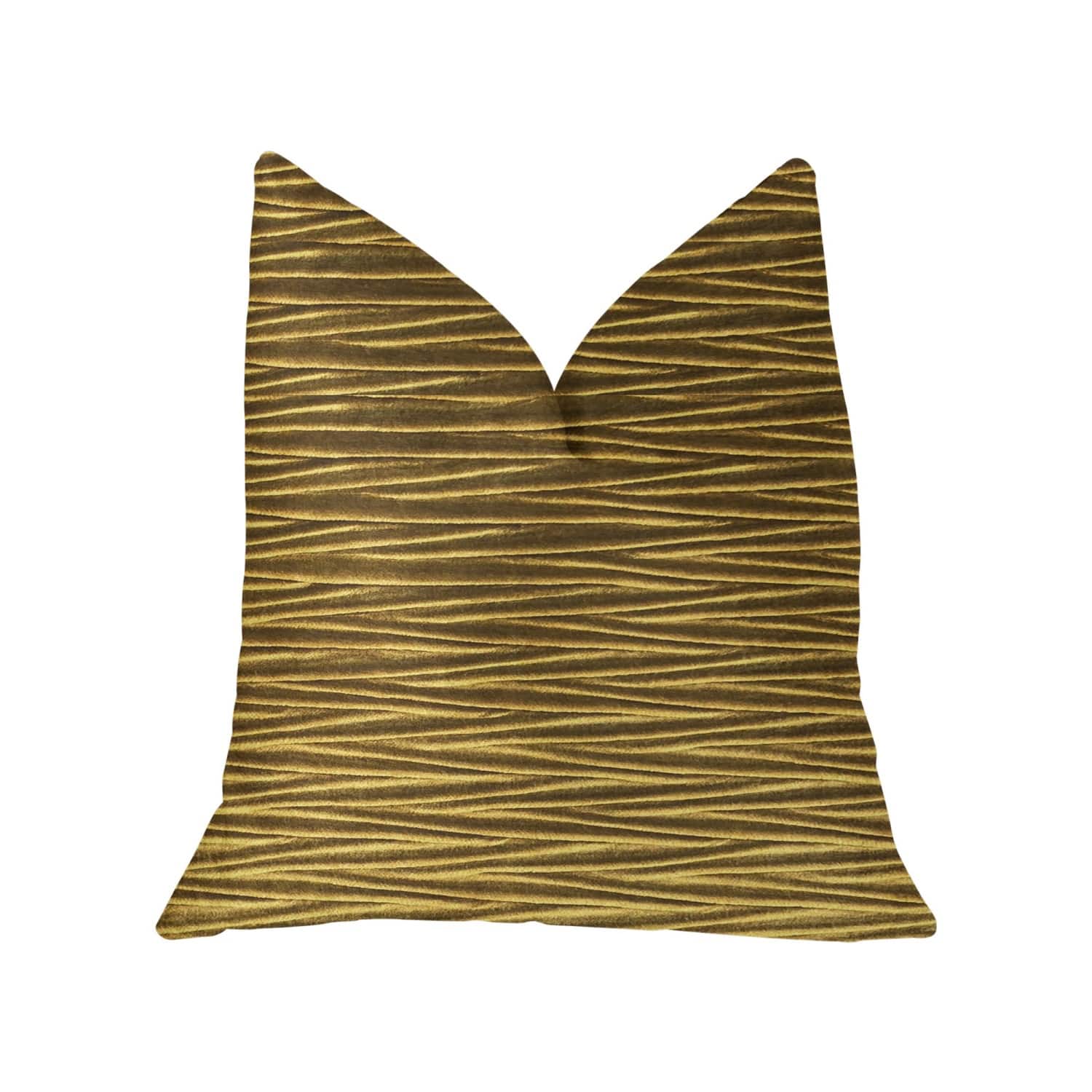 Plutus Brands - Valentina Textured Luxury Throw Pillow - Double sided 24" x 24" - Bronze