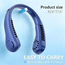 Loheer - Portable Neck Fan, Rechargeable Bladeless Wearable Cooling Fan, 5 Speeds, Hands Free for Travel and Office