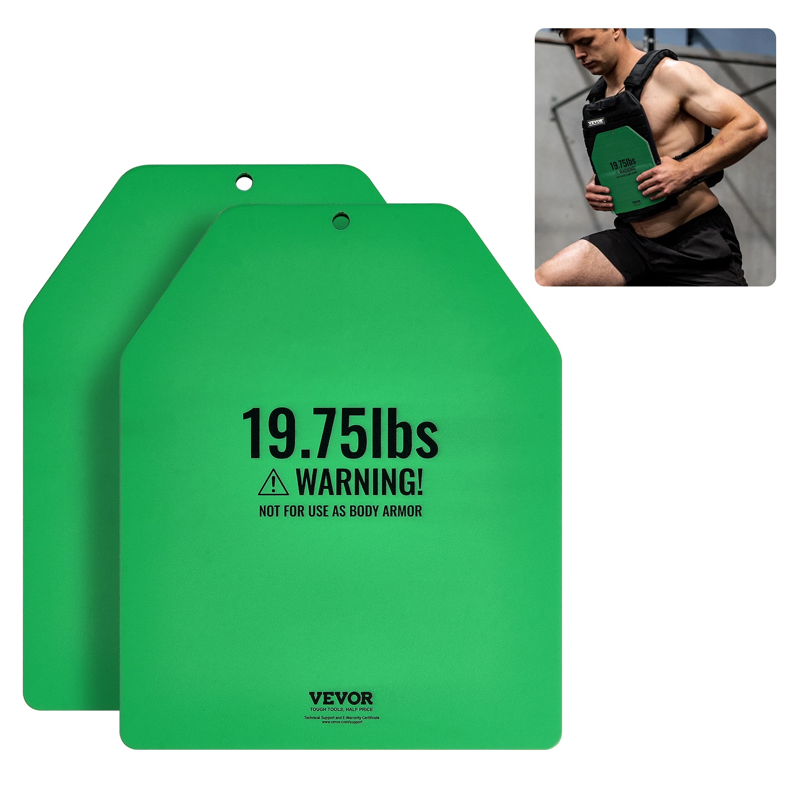 19.75lbs, WARNING! NOT FOR USE AS BODY ARMOR, VEVOR
