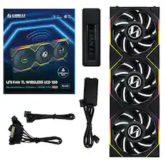 LIAN LI Feat. L-Wireless Sync uni FAN TL WIRELESS LCD 120 BLACK Revolutionary Wireless ARGB FAN ARGB