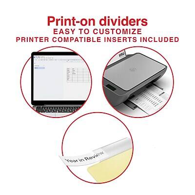 Print-on dividers  
EASY TO CUSTOMIZE  
PRINTER COMPATIBLE INSERTS INCLUDED  
Year in Review