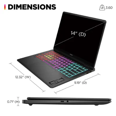 HP OMEN - Transcend 14" 120Hz 2.8K OLED Gaming Laptop - Intel Core Ultra 7-155H - 16GB Memory - NVIDIA GeForce RTX 4060 - 1TB SSD - Shadow Black