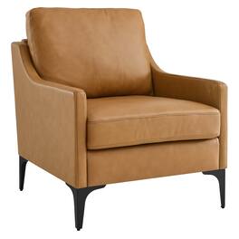 Corland Leather Armchair by Modway - Brown