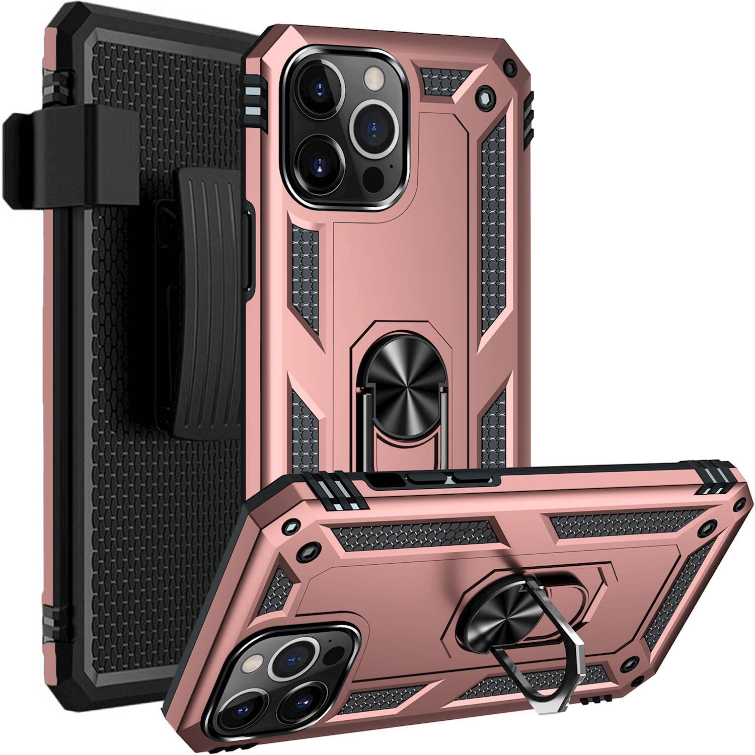 Alt View 12. SaharaCase - Kickstand with Belt Clip Case for Apple iPhone 13 Pro Max - Rose Gold.