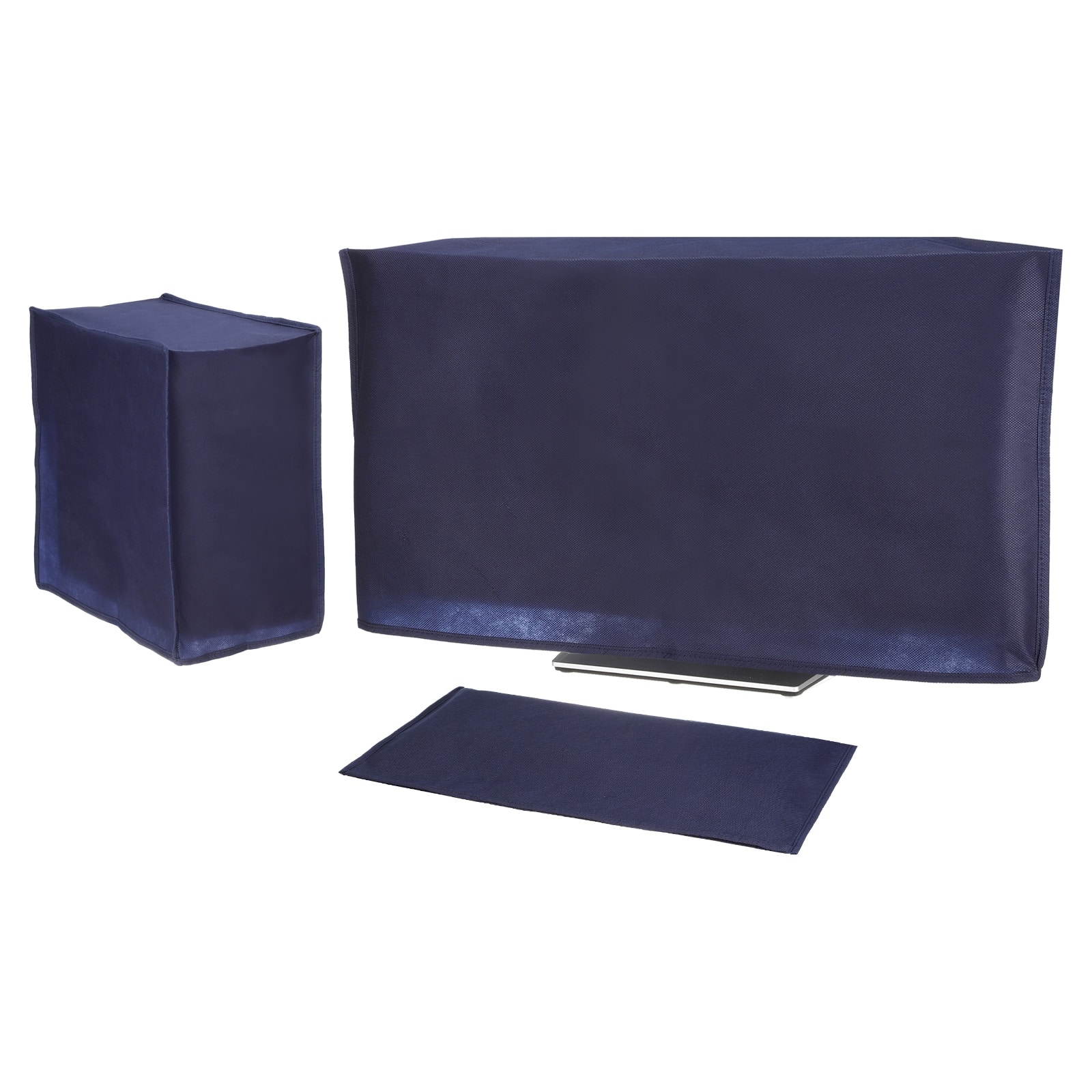 Unique Bargains - 3pcs Computer Dust Cover Set for 42" Monitor, Keyboard and Host PC, Non-Woven Dust Proof Protection Case - Blue