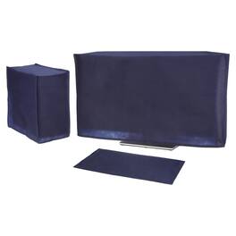 Unique Bargains - 3pcs Computer Dust Cover Set for 42" Monitor, Keyboard and Host PC, Non-Woven Dust Proof Protection Case - Blue
