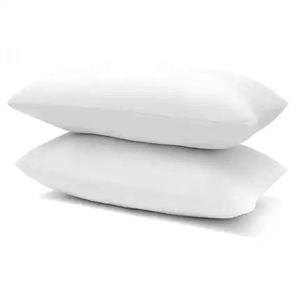 Front. Cheer Collection - Velour Accent Throw Pillow, 12 in x 20 in, Set of 2 - White.