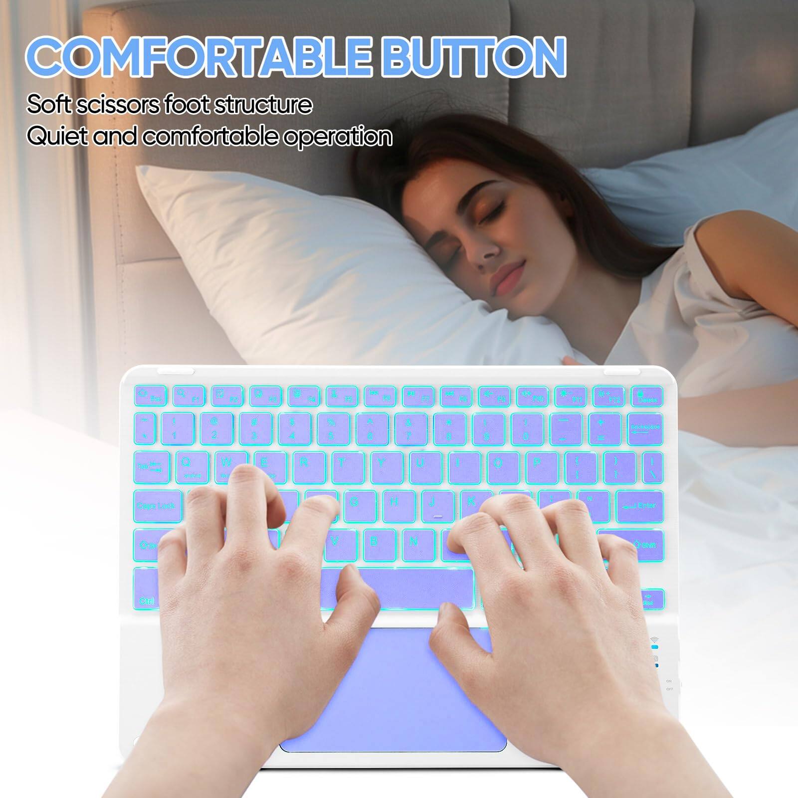 COMFORTABLE BUTTON  
Soft scissors foot structure  
Quiet and comfortable operation