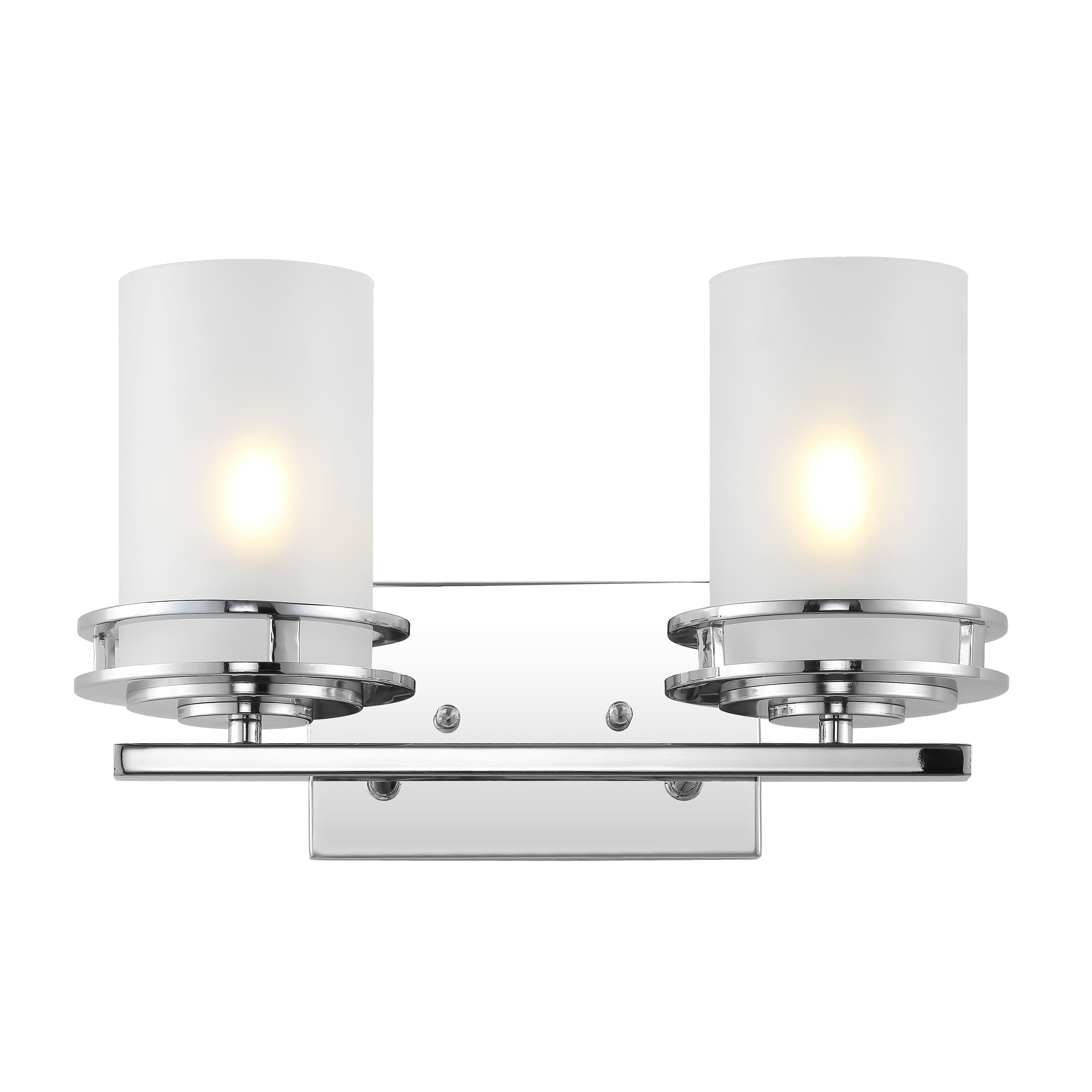 "Jonathan Y - Fairfax 14.25"" 2-Light Metal/Frosted Glass Contemporary Glam LED Vanity Light - Chrome" price history on PriceWatchPro