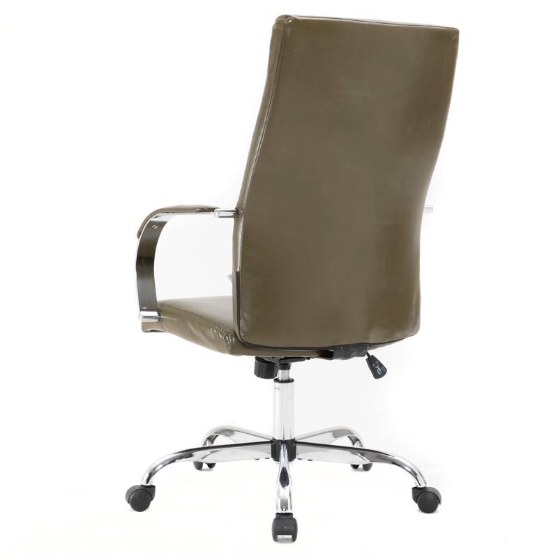Alt View 7. LeisureMod - Sonora High-Back Leather Office Chair with Adjustable Height, Swivel, and Tilt, Desk, Conference Room, or Home Office - Olive Green.