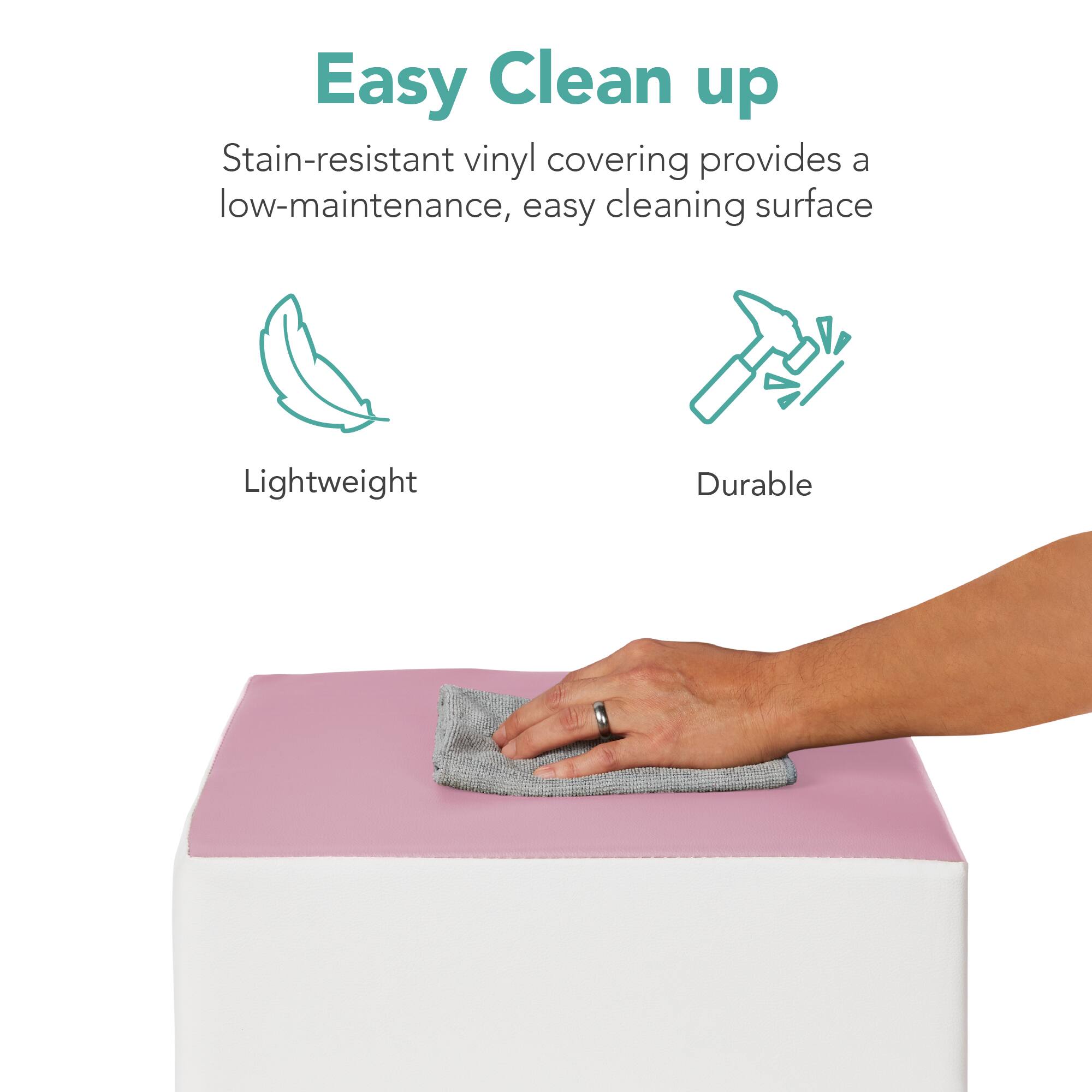 Easy Clean up

Stain-resistant vinyl covering provides a low-maintenance, easy cleaning surface

Lightweight

Durable