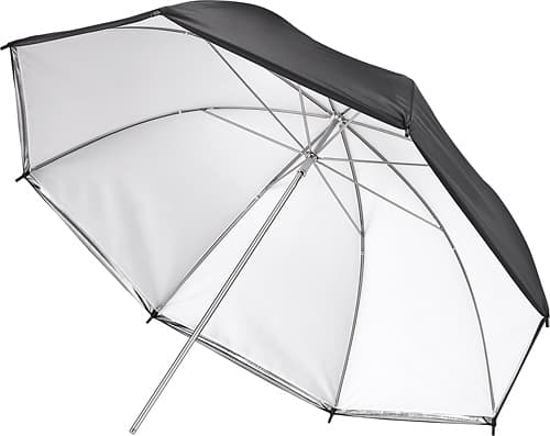 Insignia™ - 33" Dual-Layer Umbrella - White/Silver/Black - Larger Front