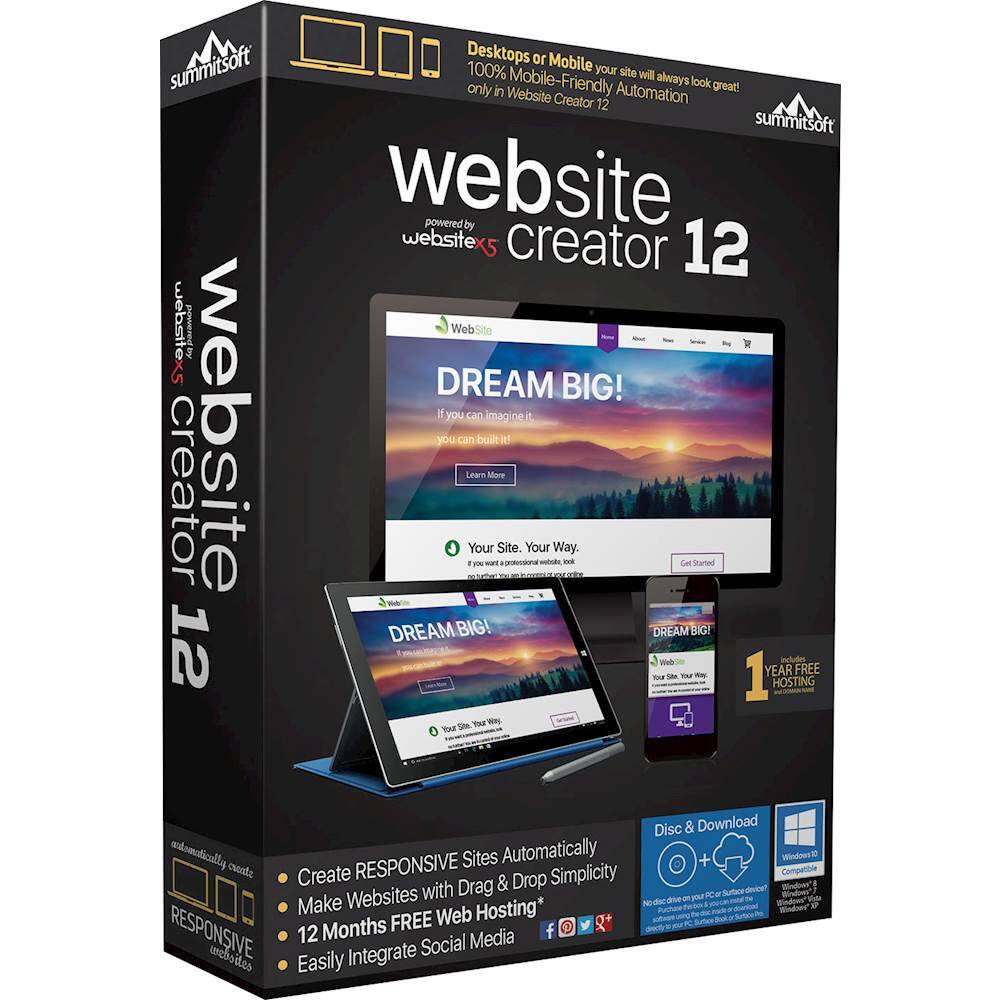 Front. Summitsoft - Website Creator 12.