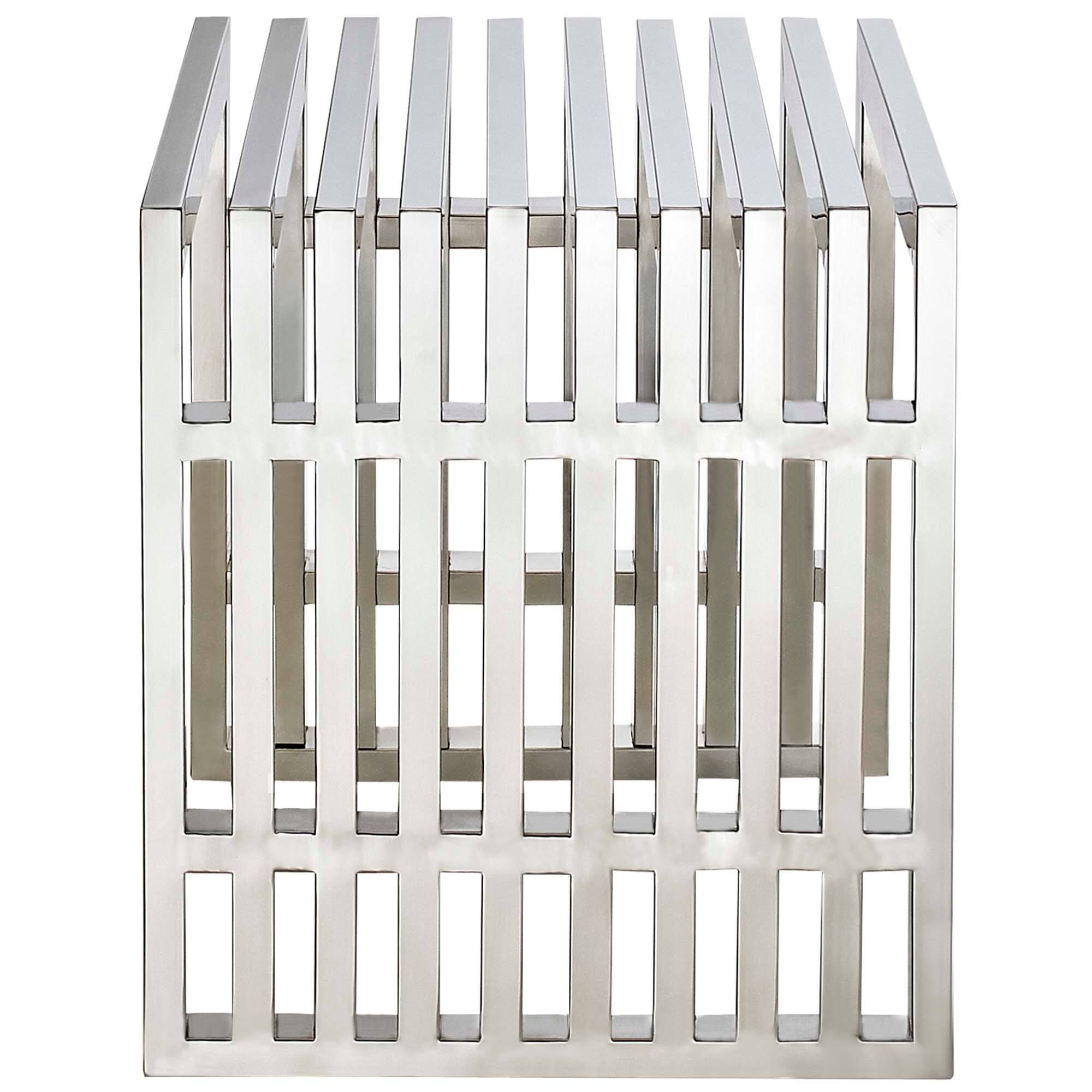 Alt View 1. Modway - Gridiron Benches Set of 3 by Modway - Silver.