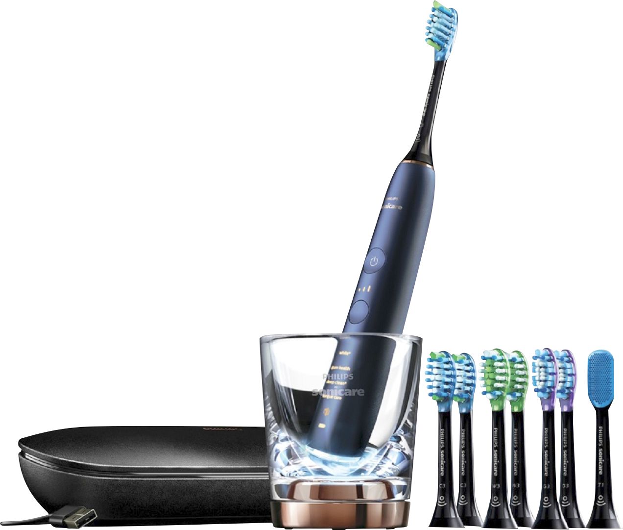 Philips Sonicare DiamondClean Smart 9700 Rechargeable Toothbrush Lunar Blue  HX9957⁄51 - Best Buy