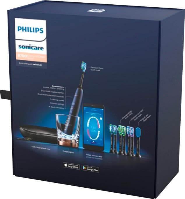 Alt View 16. Philips Sonicare - DiamondClean Smart 9700 Rechargeable Toothbrush - Lunar Blue.