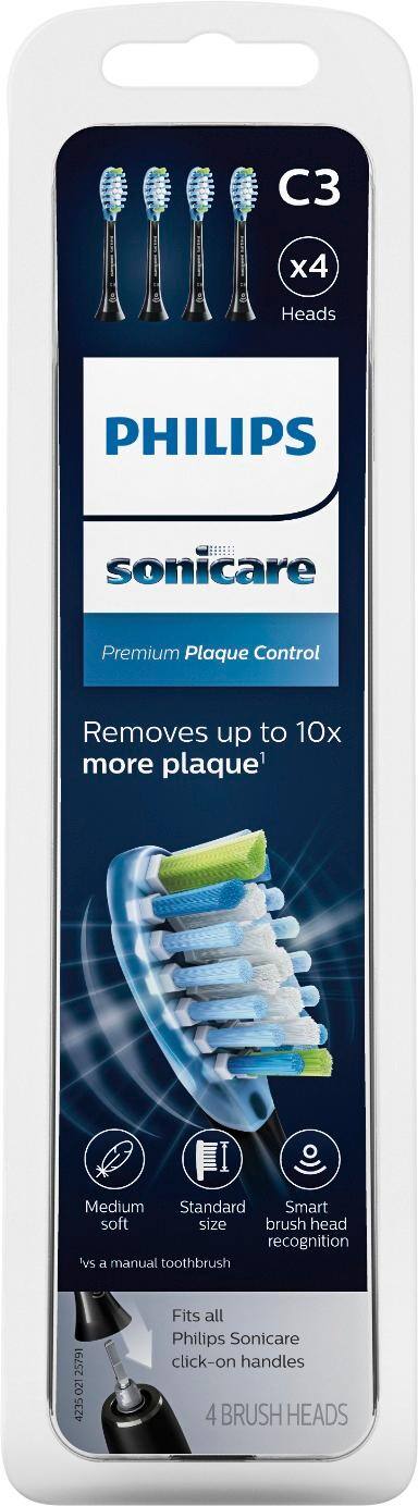Alt View 11. Philips Sonicare - Premium Plaque Control Brush Heads (4-Pack) - Black.
