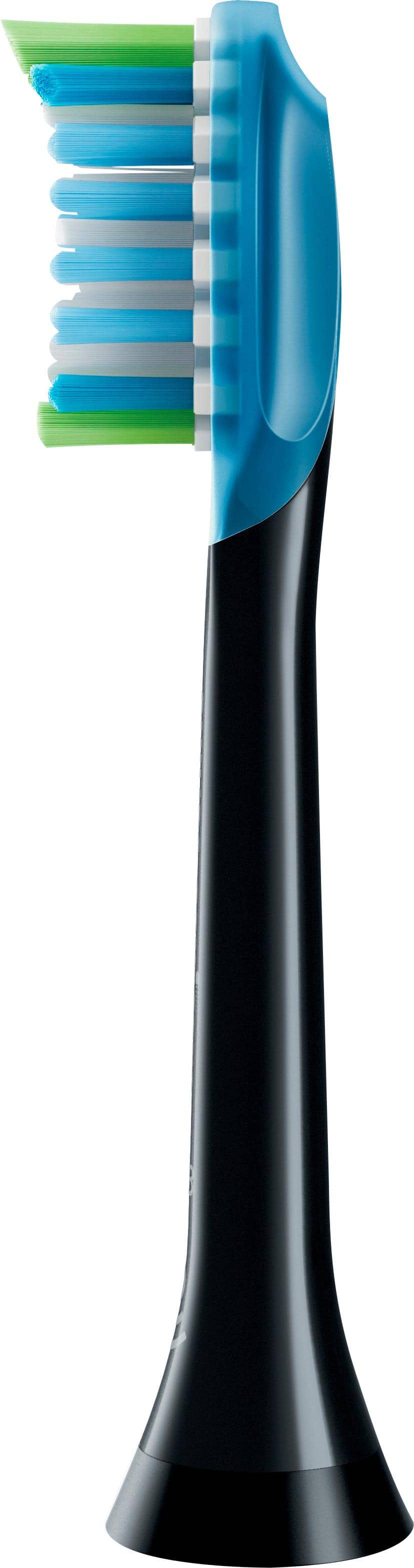 Left. Philips Sonicare - Premium Plaque Control Brush Heads (4-Pack) - Black.