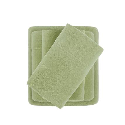 Front. Gracie Mills - Gracie Mills Lenora Microfleece Cozy Sheet Set - Green.