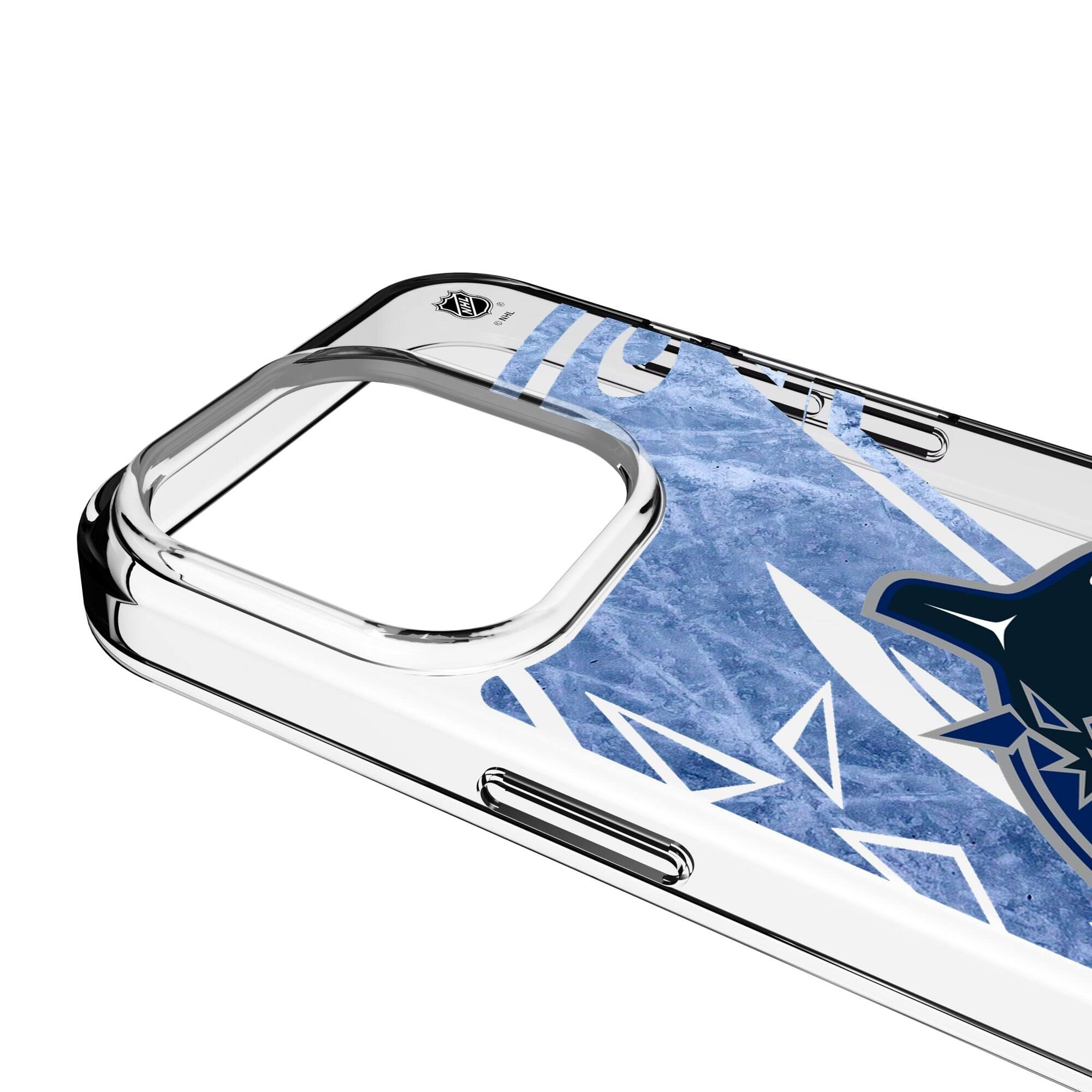 Alt View 2. Keyscaper - Vancouver Canucks iPhone Clear Ice Case - 16 Pro Max - Multicolor.